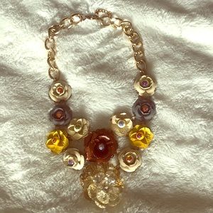 Gold, flower necklace